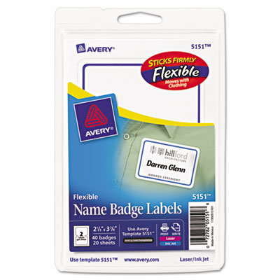 Avery&reg; Flexible Self-Adhesive Name Badge Labels