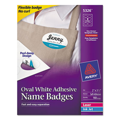 Avery&reg; Flexible Self-Adhesive Name Badge Labels