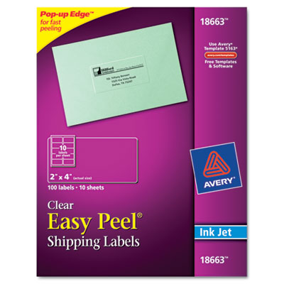 Avery&reg; Clear Easy Peel&reg; Mailing Labels