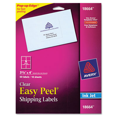 Avery&reg; Clear Easy Peel&reg; Mailing Labels