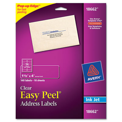 Avery&reg; Clear Easy Peel&reg; Mailing Labels