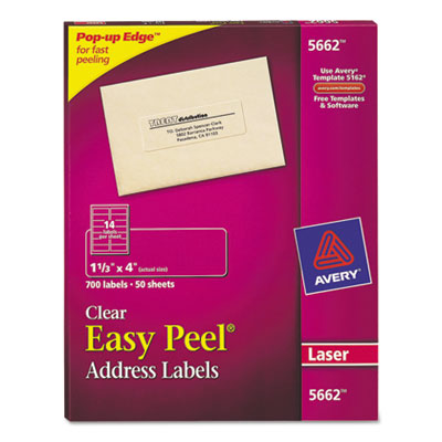 Avery&reg; Clear Easy Peel&reg; Mailing Labels