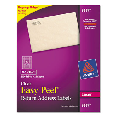 Avery&reg; Clear Easy Peel&reg; Mailing Labels