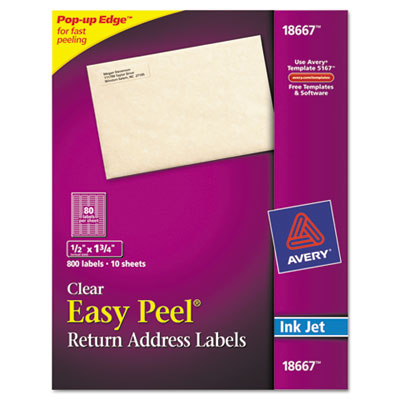 Avery&reg; Clear Easy Peel&reg; Mailing Labels