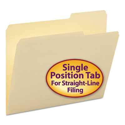 Smead&reg; Manila Guide Height Systems File Folders
