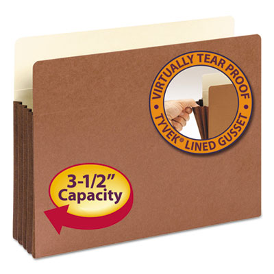 Smead&reg; Redrope Drop Front File Pockets with Tyvek&reg; Lined Gussets