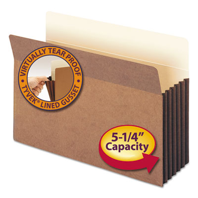 Smead&reg; Redrope Drop Front File Pockets with Tyvek&reg; Lined Gussets