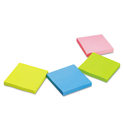 Universal One&trade; Standard Self-Stick Neon Color Note Pads