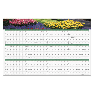 House of Doolittle&trade; Earthscapes&trade; 100% Recycled Gardens of the World Reversible/Erasable Yearly Wall Calendar