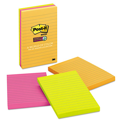 Post-it&reg; Notes Super Sticky Pads in Rio de Janeiro Colors