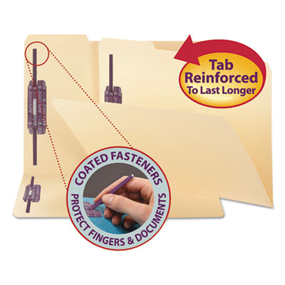 Smead&reg; Manila Fastener Folders with SafeSHIELD&reg; Coated Fasteners