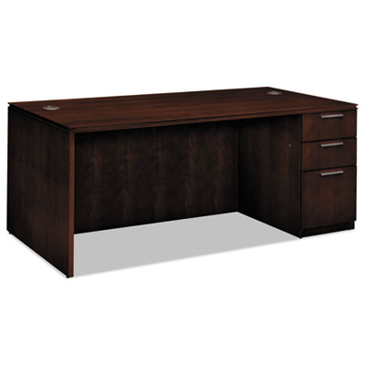 HON&reg; Arrive Series Wood Veneer Single Pedestal Desk