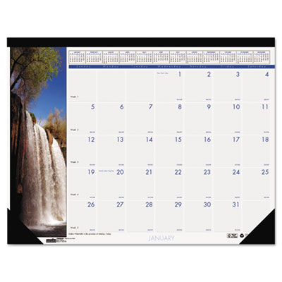 House of Doolittle&trade; Earthscapes&trade; 100% Recycled Waterfalls of the World Monthly Desk Pad Calendar