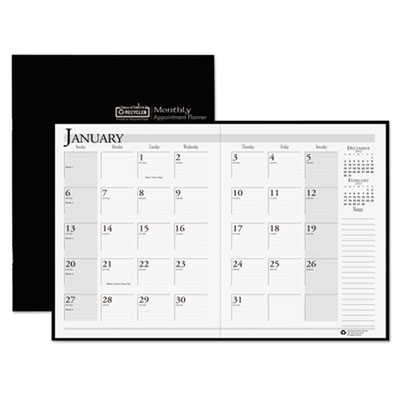 House of Doolittle&trade; 100% Recycled Ruled 14-Month Planner with Stitched Leatherette Cover