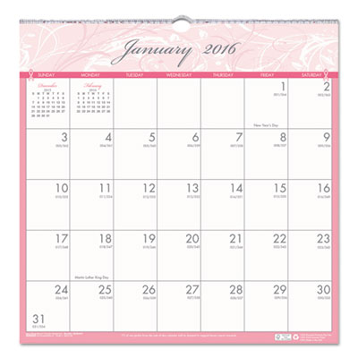 House of Doolittle&trade; Breast Cancer Awareness 100% Recycled Monthly Wall Calendar