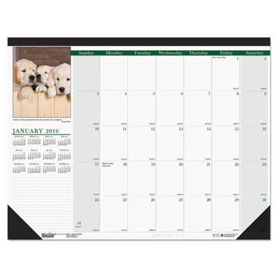 House of Doolittle&trade; Earthscapes&trade; 100% Recycled Puppies Monthly Desk Pad Calendar