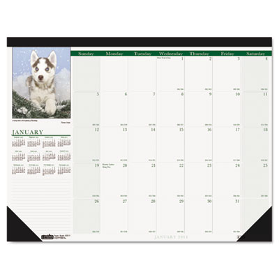 House of Doolittle&trade; Earthscapes&trade; 100% Recycled Puppies Monthly Desk Pad Calendar