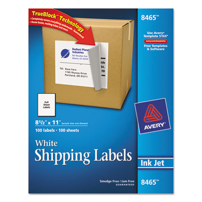 Avery&reg; Shipping Labels with Ultrahold&trade; Adhesive and TrueBlock&reg; Technology