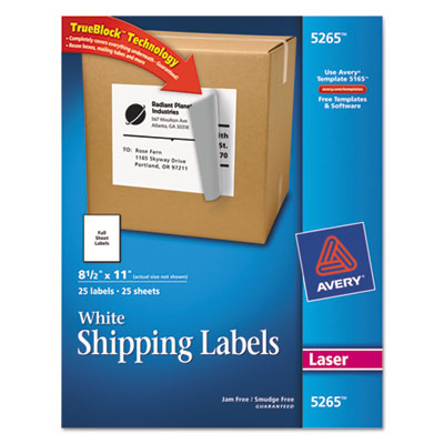 Avery&reg; Shipping Labels with Ultrahold&trade; Adhesive and TrueBlock&reg; Technology