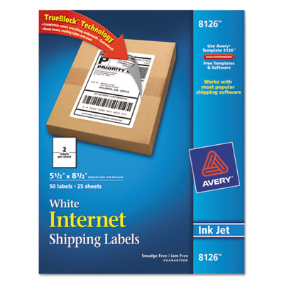 Avery&reg; Shipping Labels with Ultrahold&trade; Adhesive and TrueBlock&reg; Technology