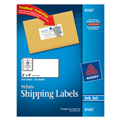 Avery&reg; Shipping Labels with Ultrahold&trade; Adhesive and TrueBlock&reg; Technology