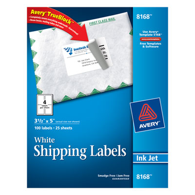 Avery&reg; Shipping Labels with Ultrahold&trade; Adhesive and TrueBlock&reg; Technology