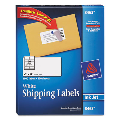 Avery&reg; Shipping Labels with Ultrahold&trade; Adhesive and TrueBlock&reg; Technology