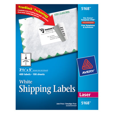Avery&reg; Shipping Labels with Ultrahold&trade; Adhesive and TrueBlock&reg; Technology