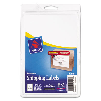 Avery&reg; Shipping Labels with Ultrahold&trade; Adhesive and TrueBlock&reg; Technology