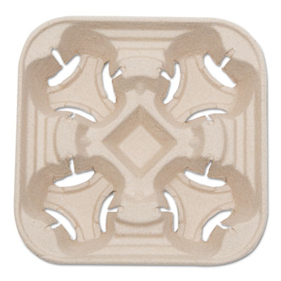 NatureHouse&reg; Recycled-Fiber Heavyweight Four-Cup Carry Trays