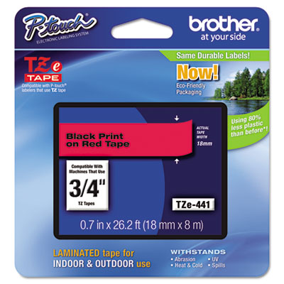 Brother&reg; P-Touch&reg; TZe Series Standard Adhesive Laminated Labeling Tape