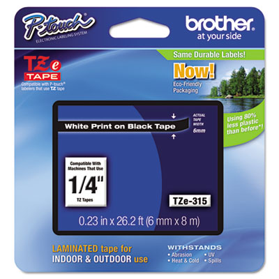Brother&reg; P-Touch&reg; TZe Series Standard Adhesive Laminated Labeling Tape