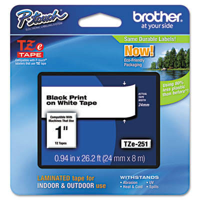 Brother&reg; P-Touch&reg; TZe Series Standard Adhesive Laminated Labeling Tape