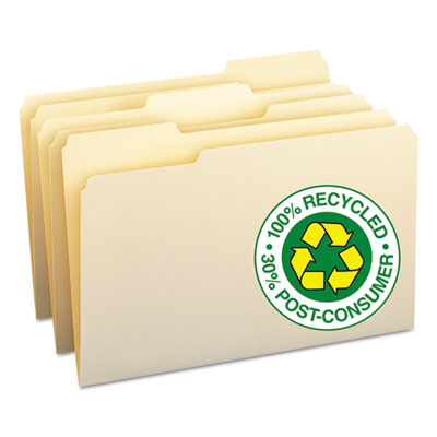 Smead&reg; 100% Recycled Manila Top Tab File Folders