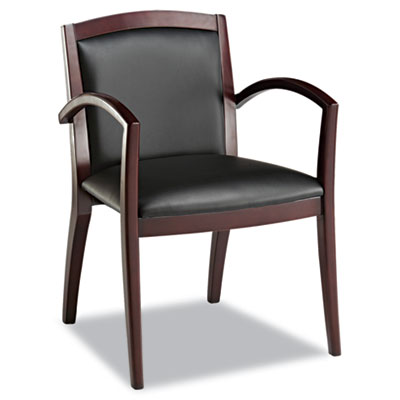 Alera&reg; Reception Lounge 500 Series Arch Back Solid Wood Chair