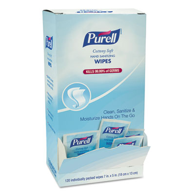 PURELL® Cottony Soft Individually Wrapped Sanitizing Hand Wipes PURELL® Cottony Soft Individually Wrapped Sanitizing Hand Wipes