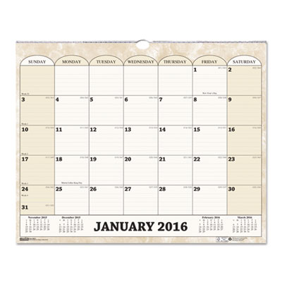 House of Doolittle&trade; 100% Recycled Monthly Horizontal Wall Calendar