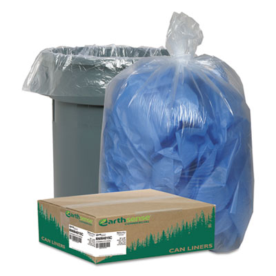 Earthsense&reg; Commercial Linear Low Density Clear Recycled Can Liners
