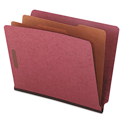 Universal&reg; Red Pressboard End Tab Classification Folders
