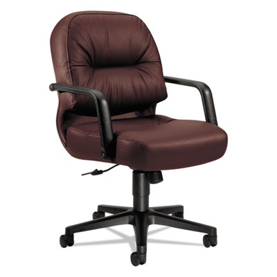 HON&reg; Pillow-Soft&reg; 2090 Series Leather Managerial Mid-Back Swivel/Tilt Chair
