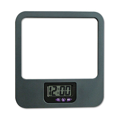 Universal One&trade; Recycled Plastic Cubicle Mirror with Clock