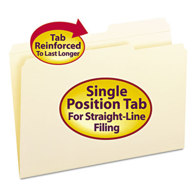 Smead&reg; Reinforced Guide Height File Folders