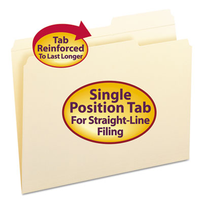 Smead&reg; Reinforced Guide Height File Folders