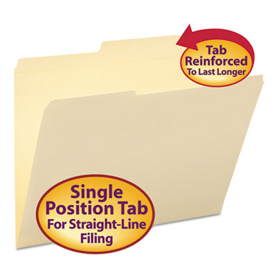 Smead&reg; Reinforced Guide Height File Folders