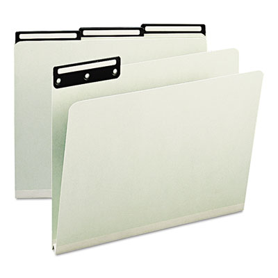 Smead&reg; Recycled Heavy Pressboard File Folders With Insertable Metal Tabs