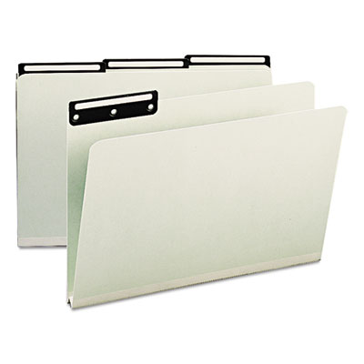 Smead&reg; Recycled Heavy Pressboard File Folders With Insertable Metal Tabs