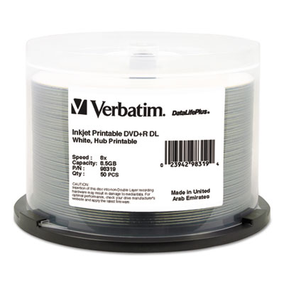 Verbatim&reg; DVD+R Dual Layer Printable Recordable Disc