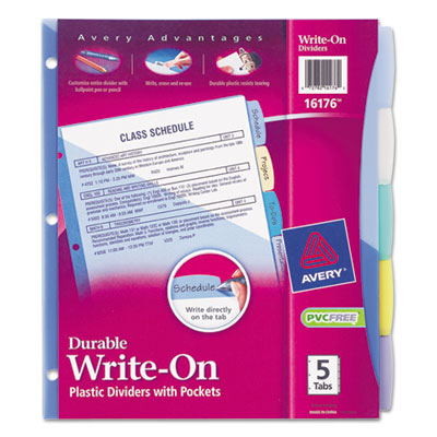 Avery&reg; Write &amp; Erase Big Tab&trade; Plastic Dividers