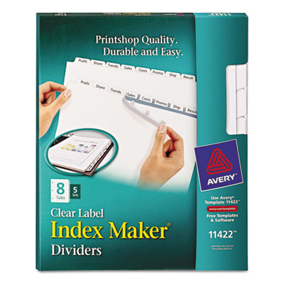 Avery&reg; Index Maker&reg; Print &amp; Apply Clear Label Dividers with White Tabs for Copiers