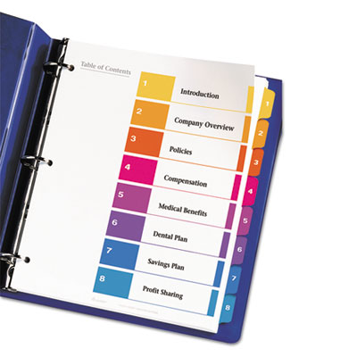Avery&reg; Ready Index&reg; Customizable Table of Contents Multicolor Dividers